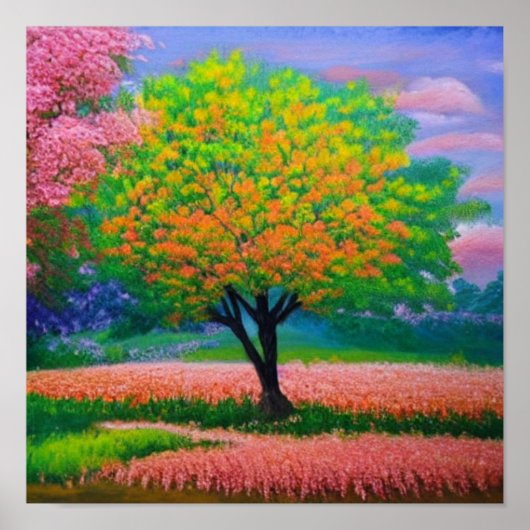 森林カラフルポスター ポスター (正面)