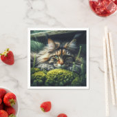 森林ガーディアン猫 スタンダードカクテルナプキン (インサイチュ)