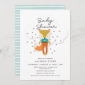 森林キツネの男の子のベビーシャワーの招待状 招待状 (正面/裏面)