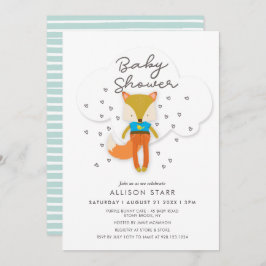 森林キツネの男の子のベビーシャワーの招待状 招待状