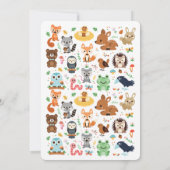 森林キツネ及び森林動物のベビーシャワーの招待 招待状 (裏面)