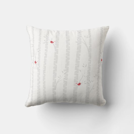 森林クリスマスのシカが付いている樺の木の森林 クッション (裏面)