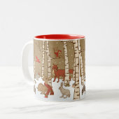 森林クリスマスのマグ ツートーンマグカップ (正面左)