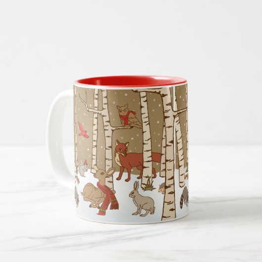 森林クリスマスのマグ ツートーンマグカップ (正面左)