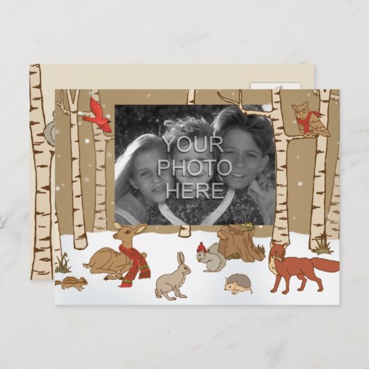 森林クリスマスの写真の郵便はがき シーズンポストカード (正面/裏面)