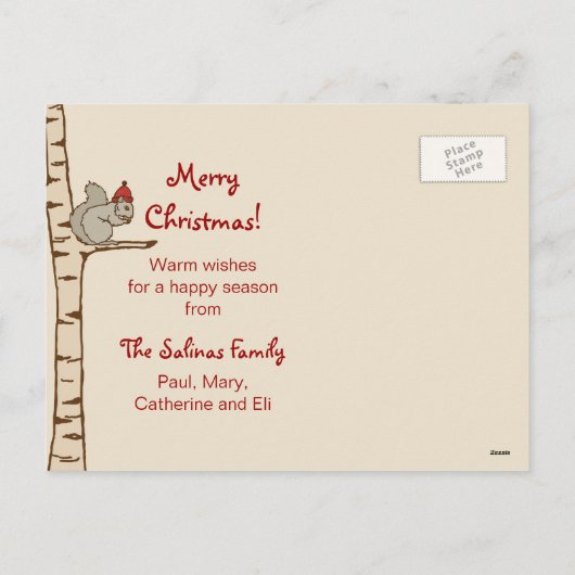 森林クリスマスの写真の郵便はがき シーズンポストカード (裏面)
