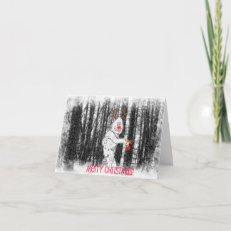 森林クリスマスカードのビッグフット シーズンカード