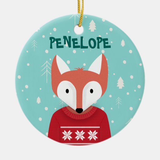 森林クリスマス セラミックオーナメント (正面)