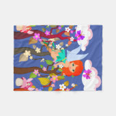 森林クリーチャーフリースブランケット フリースブランケット (正面(横))