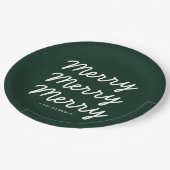 森林グリーンメリークリスマス ペーパープレート (アングル)