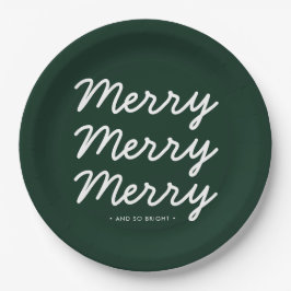 森林グリーンメリークリスマス ペーパープレート