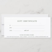 森林グリーン事業のギフト券エレガント (裏面)