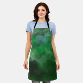 森林グリーン飲料用コースター エプロン (着用した状態)