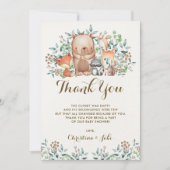 森林サンキューカードのベビーシャワーの誕生日 サンキューカード (正面)