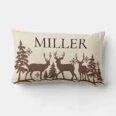森林シカの冬の森林装飾用クッション ランバークッション (裏面)