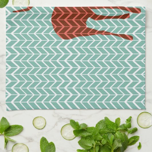 森林シカの台所タオル キッチンタオル (折り畳み)