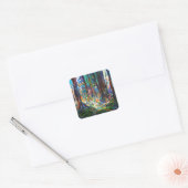 森林ステンドグラススタイルスクエアステッカー スクエアシール (封筒)