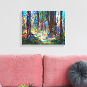 森林ステンドグラススタイル張設帆布 キャンバスプリント (インサイチュ (リビング))