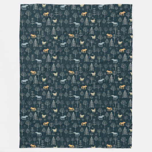 森林タペストリー1 フリースブランケット (正面)