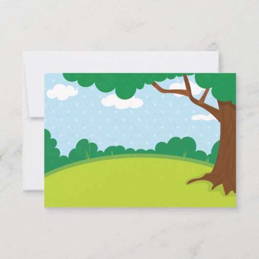 森林テーマのベビーシャワーのサンキューカードのカスタム! サンキューカード (裏面)