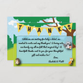 森林テーマのベビーシャワーのサンキューカードのカスタム! サンキューカード (正面/裏面)