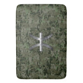 森林デジタル迷彩柄の魚類の(占星術の)十二宮図の印 バスマット (正面縦)