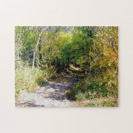 森林トンネルの秋のツリー表示のジグソーパズル ジグソーパズル (横)