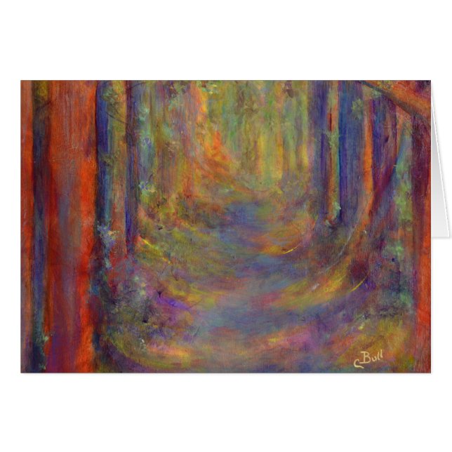 森林トンネルの秋の森の芸術の絵画 (正面横)