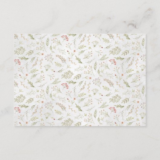 森林ハリネズミのベビーシャワーのアドバイスカード エンクロージャーカード (裏面)