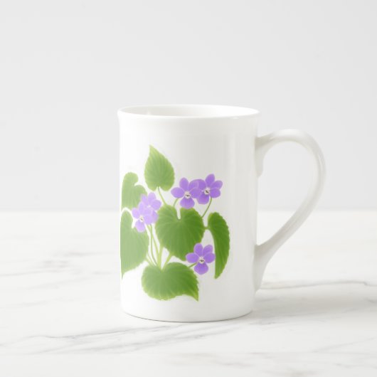 森林バイオレットの骨灰磁器のマグ ボーンチャイナマグカップ (右)