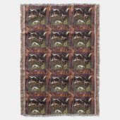 森林パターンの中世グレイハウンド スローブランケット (正面縦)