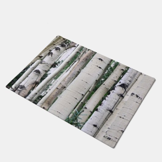森林パターン- 《植物》アスペンの木 ドアマット (アングル)