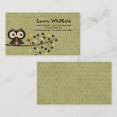 森林フクロウの森林やじり声の夜間営業カード 名刺 (正面/裏面)