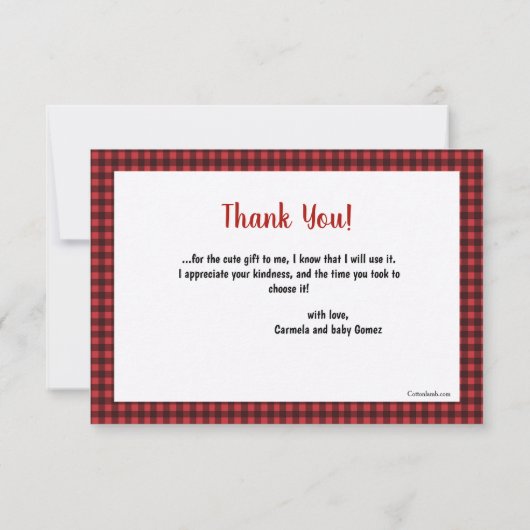 森林ベビーのサンキューカード 招待状 (裏面)