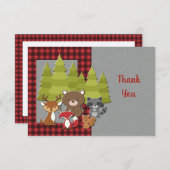 森林ベビーのサンキューカード 招待状 (正面/裏面)