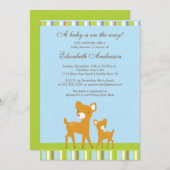 森林ベビーのシカのベビーシャワーの招待状 招待状 (正面/裏面)