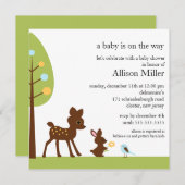森林ベビーのAnimailsのベビーシャワーの招待状 招待状 (正面/裏面)