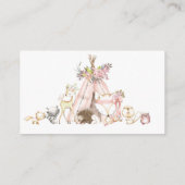 森林ベビーシャワーのおむつのラッフルカード エンクロージャーカード (裏面)