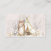 森林ベビーシャワーのおむつのラッフルカード エンクロージャーカード (裏面)