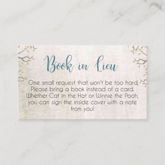 森林ベビーシャワーのおむつのラッフルカード エンクロージャーカード (正面)