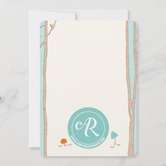 森林ベビーシャワーの招待状 招待状 (裏面)