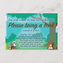 森林ベビーシャワーの本の要求及び願いの挿入物