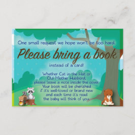 森林ベビーシャワーの本の要求及び願いの挿入物 エンクロージャーカード
