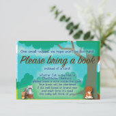 森林ベビーシャワーの本の要求及び願いの挿入物 エンクロージャーカード (スタンド正面)