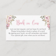 森林ベビーシャワーの本代わりにカード