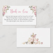 森林ベビーシャワーの本代わりにカード エンクロージャーカード (正面/裏面)