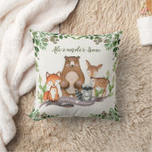 森林ベビー動物の緑の草木の子供部屋の装飾 クッション (ブランケット)