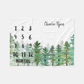 森林マイル標石の成長毛布 フリースブランケット (正面(横))