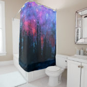 森林マツ-星明かりの空のシャワー・カーテン シャワーカーテン (インサイチュ)