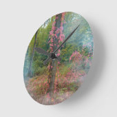 森林ムードのポスター ラウンド壁時計 (傾斜)